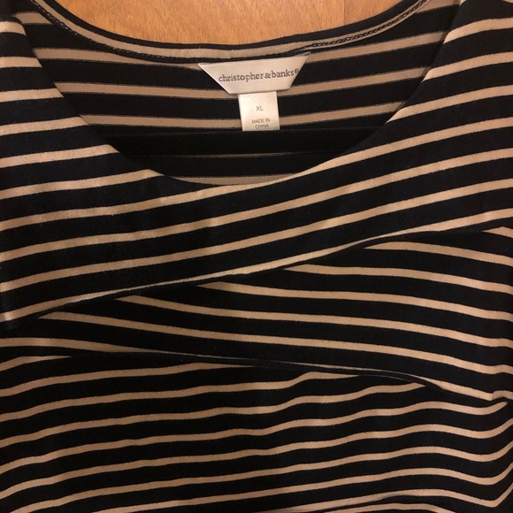 Christopher and Banks XL stripe layer front tank - Picture 2 of 3